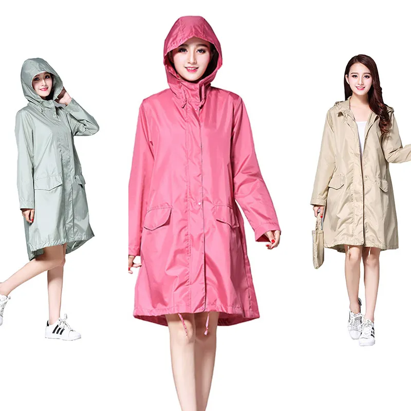 Yuding Women Raincoat Hooded Rainwear Vattentät Utomhus Rain Coat Polyester Unisex Raincoat Impermeables Para Lluvia Mujer