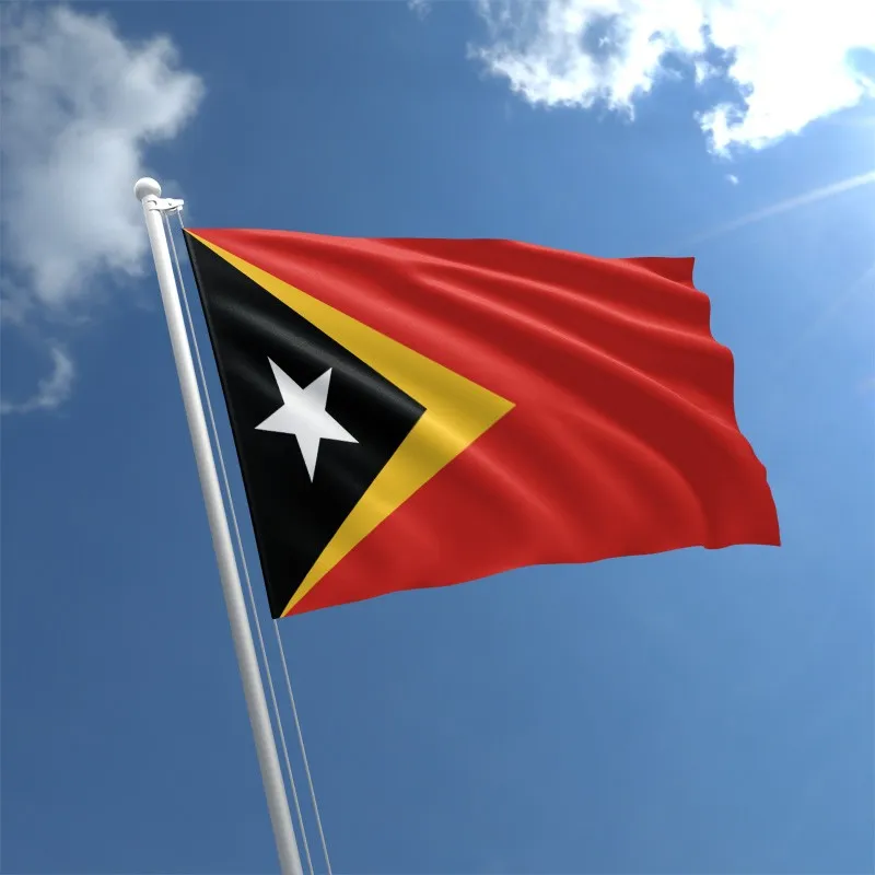 Oost-Timor Flag 150x90cm 3x5ft aangepaste vlaggen 100D polyester Outdoor Binnengebruik, voor Festival Hanging Reclame