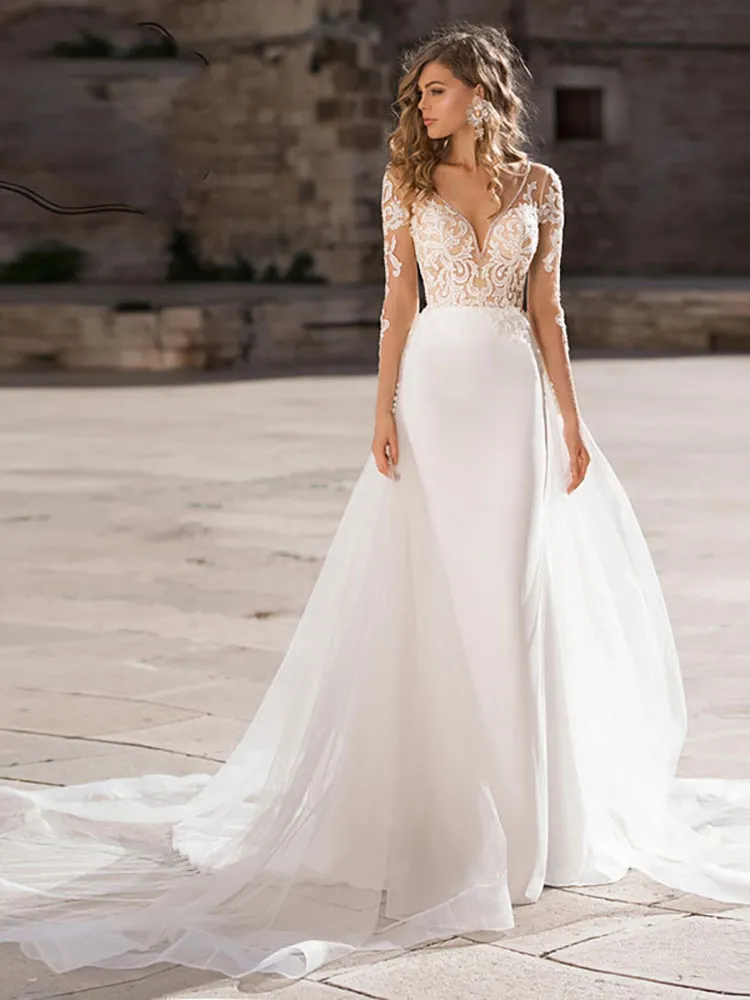V Cuello Del A L nea Vestidos De Boda 2020 Vestidos De Boda Del