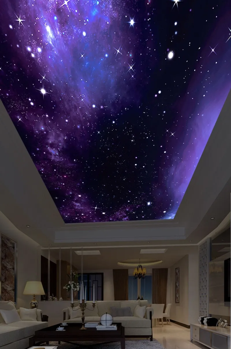 Custom 3D Photo Wallpaper Ceilings Beautiful Starry Sky Fantasy Ceiling Background Wall From