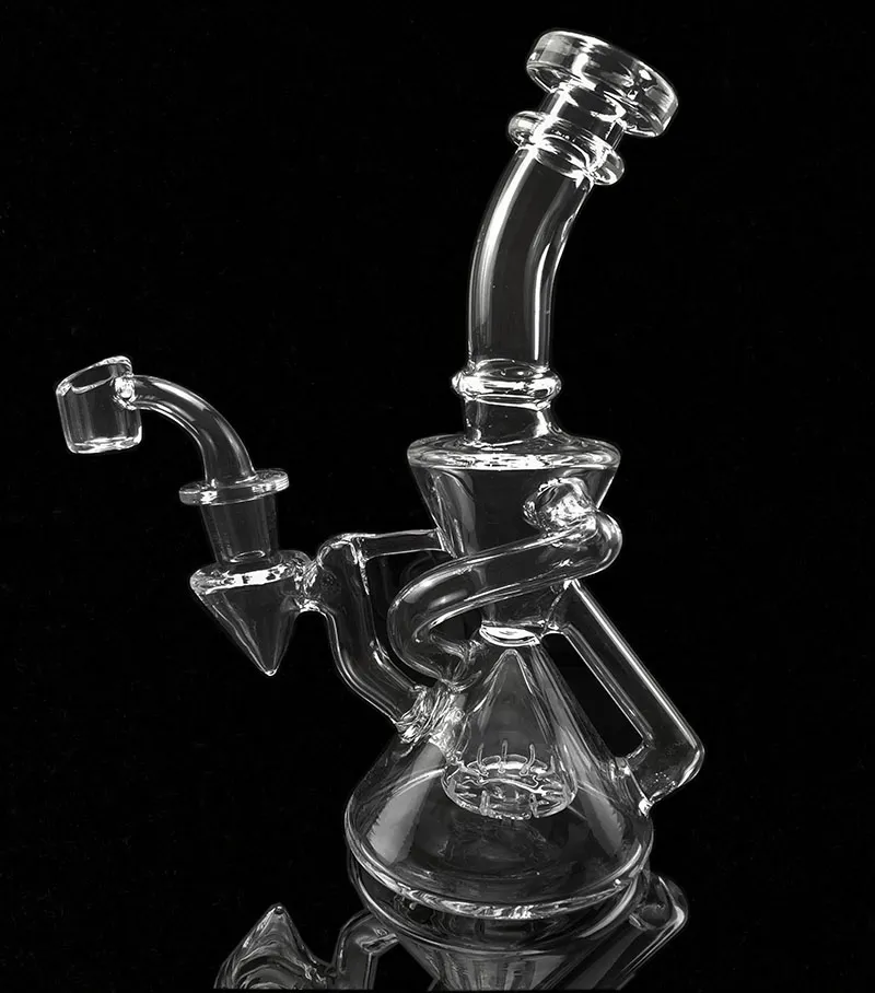 Dropshipping Glassart Recycler Bong Water Pipe With Cyclone Dab Rig ...
