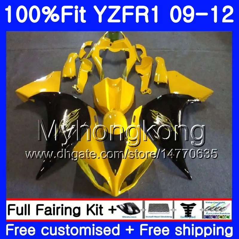 ヤマハYZF 1000 R 1 YZF R1 2009 2011年2011年2011年241hm.30 YZF-1000黄色いホットYZF-R1 YZF1000 YZF-R1 YZF1000 YZFR1 09 10 11 12フェアリングキット