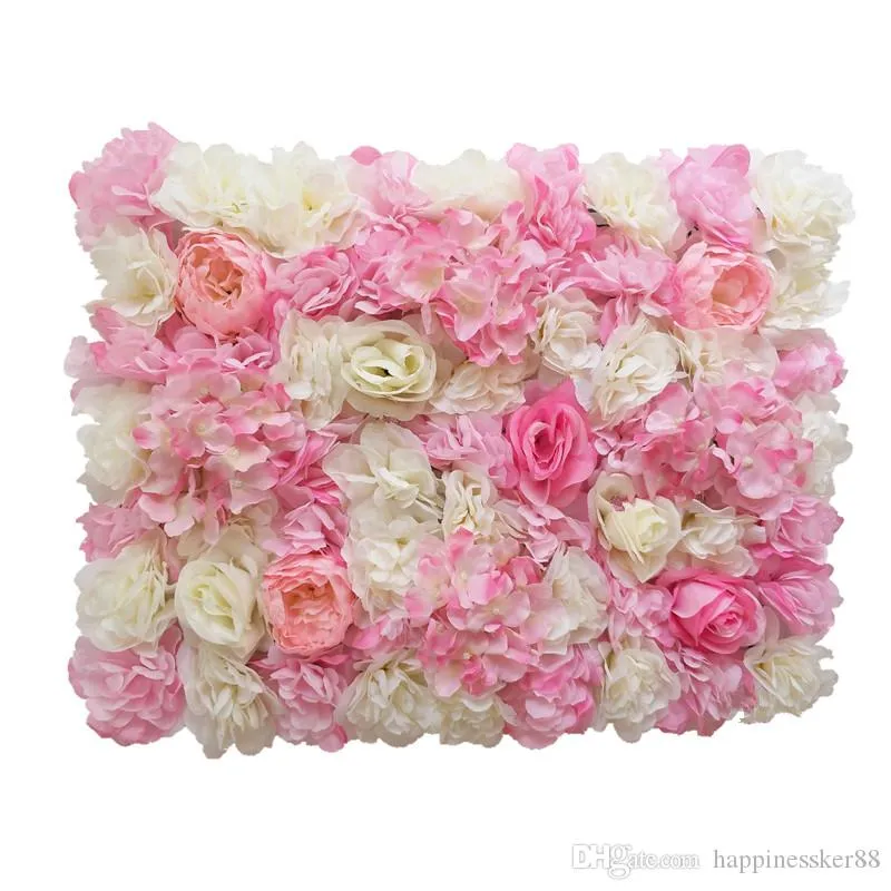 Artificial Silk Flower wall decoration Road Lead Hydrangea Peony Rose Flower Mat for Wedding Arch Pavilion Corners decor floral