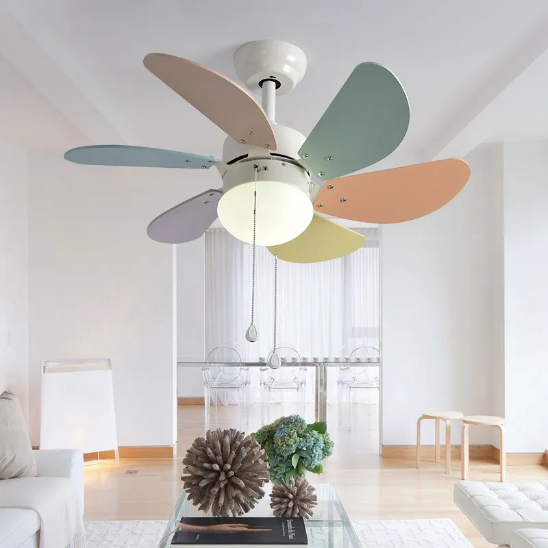 LED Ceiling Fan Ventilador De Techo Kid Fan Lights Children Cooling Ceiling Fans For Kids Room Baby Lighting Fan Fixtures