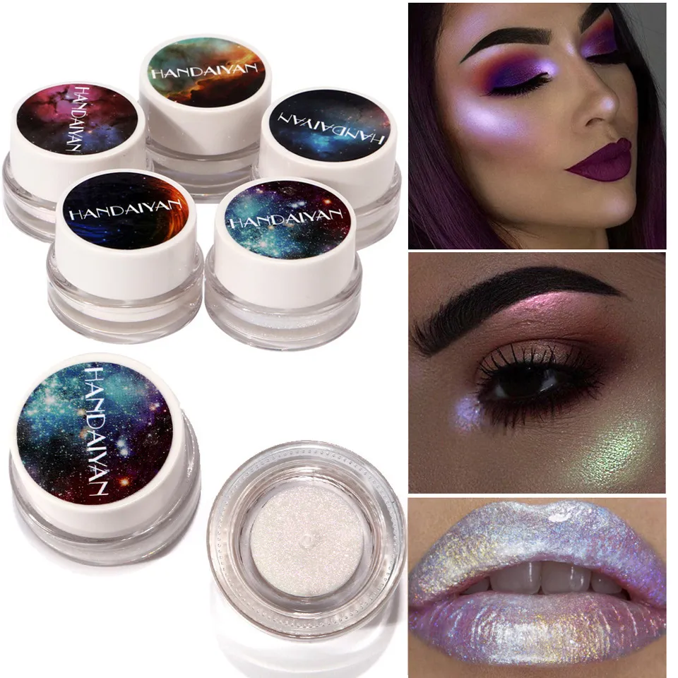 HANDAIYAN Glitter Eye Shadow Shimmer Cosmetic Eyes Makeup Pigment Woman Make Up Ombretto per Sparkling Face Eye Lips Highlight