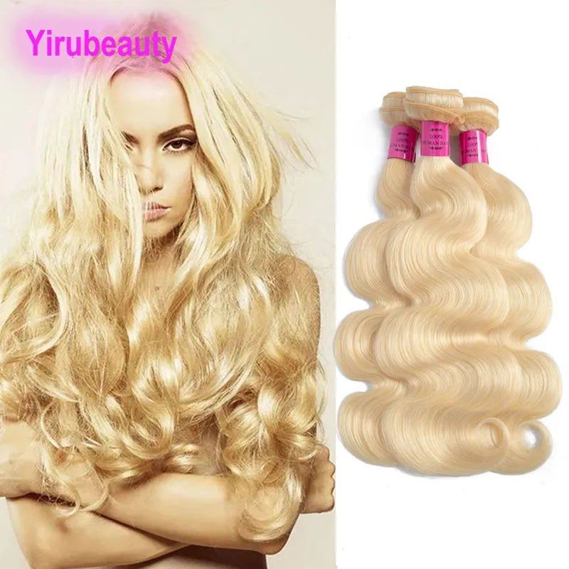 Malaysian 10A Human Hair 613# Blonde Straight Remy Hair Weaves Double Wefts Straight 613 Color 10-30inch Yiruhair