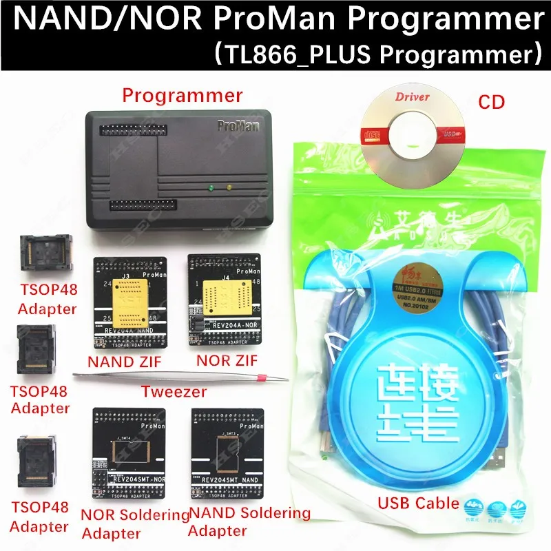 XGecu ProMan Professional nand flash programmer / NAND NOR TSOP48 FLASH مبرمج TL866 PLUS مبرمج / برمجة عالية السرعة