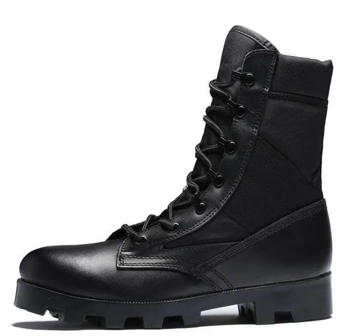 Sport Herren Leder Anti-Plüsch atmungsaktiver Bergsteigerstiefel 2021 Armee-Fans hohe Stiefel Stoßdämpfung Trainings-Sneaker Yakuda lokaler Online-Shop