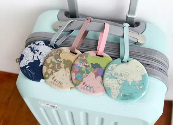 Creative Luggage Tag Global Map Silica Suitcase ID Address Holder Identifier Wedding Bridal Shower Favors Party Gifts