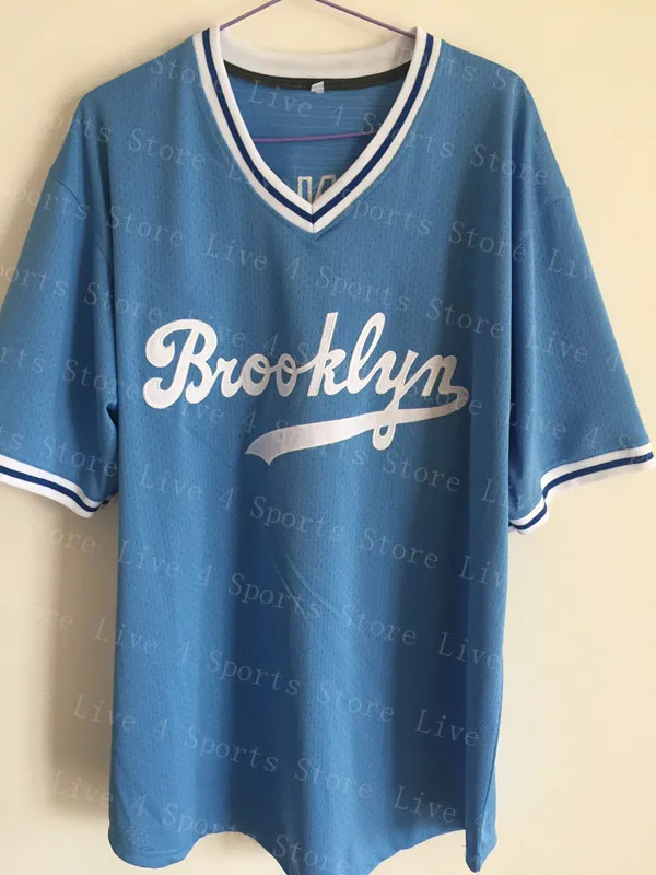 Mężczyźni Retro 42 koszulka bejsbolowa Jackie Robinson 32 Sandy Koufax Brooklyn 2018 Hall Of Fame koszula vintage szyta niebieska biała szara kremowa czerń S-3XL