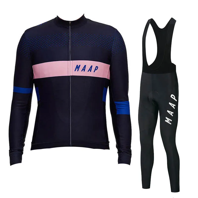 MAAP Team Mens Cycling Jersey Set Spring Autum Autum Long Sleeve Biking Shirt Bib Pants Suit Mtb Bike Bike Racing Bicycl