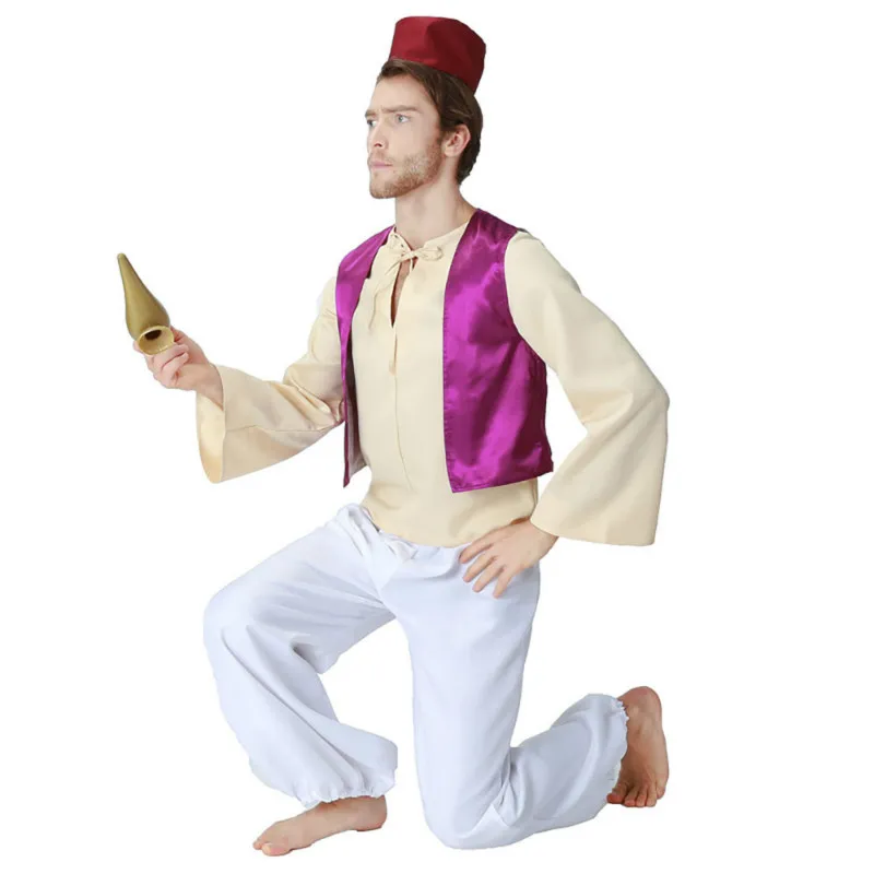 High Quality Men Aladdin Costume Arabian Prince Fancy Dress Story Magician  Uniform Halloween Party Clothing Male Anime Cosplay 2024 from  fashionqueenshow, $43.14