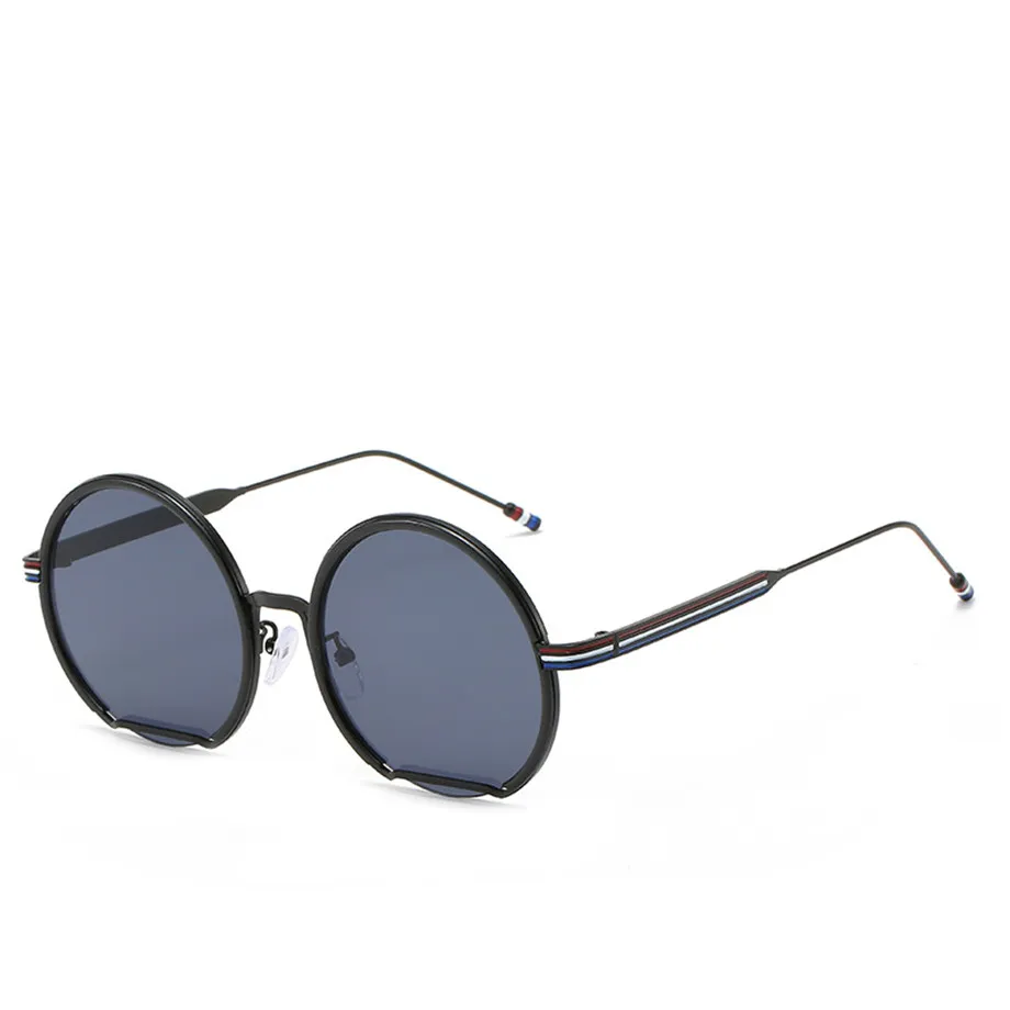 Partihandel-New Round Frame Fashion Solglasögon Multi High Quality Ladies Solglasögon med tonad färglins UV400