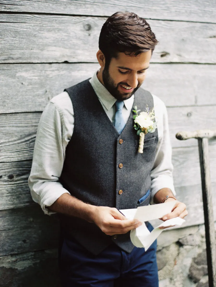 Herren Anzug Weste Einfarbig - V-Ausschnitt Smoking Weste Für Hochzeit & Festliche Anlässe