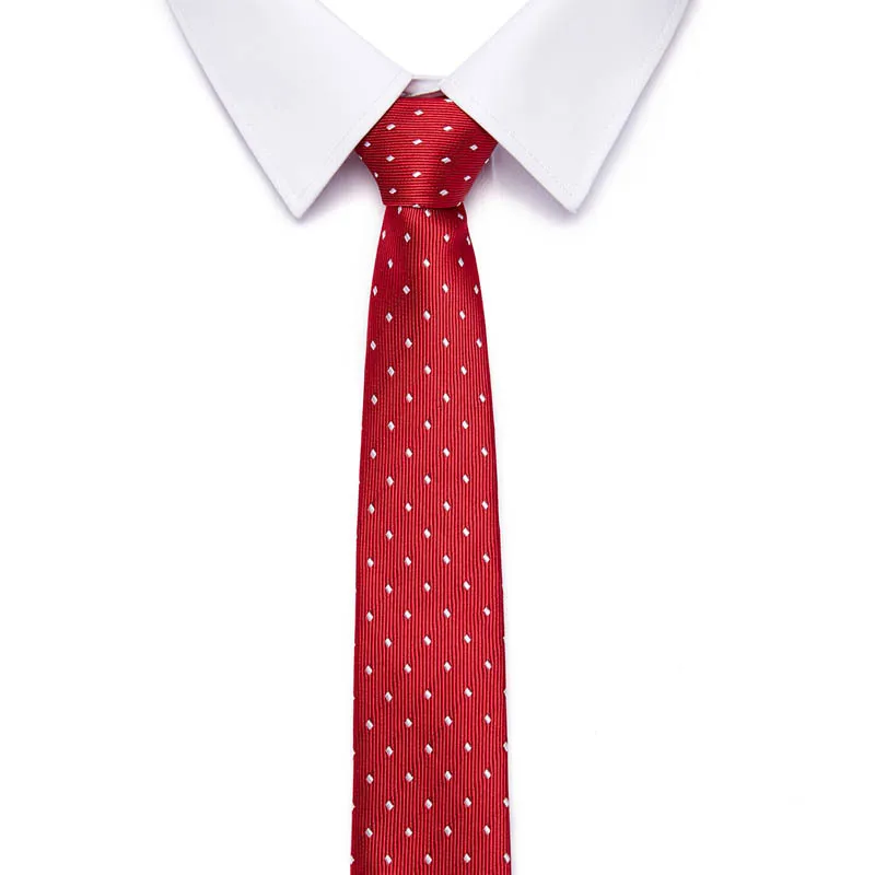 men`s business silk Tie 7.5cm bridegroom wedding party red polka dots Corbata normal width Necktie Cravat Clothing Accessories Warm Ties