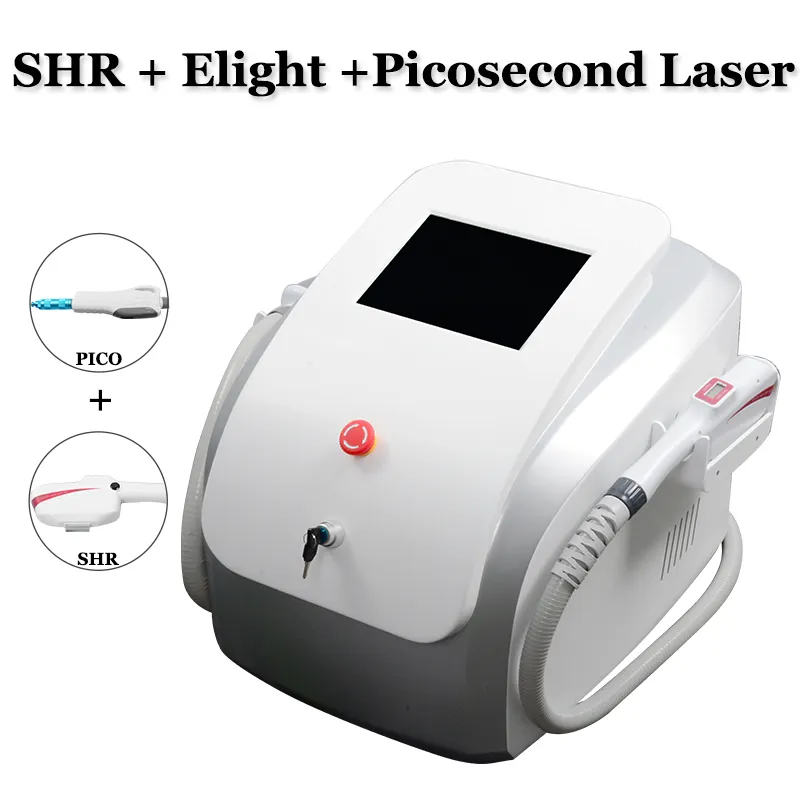 3 EM 1 q-switch Pico picosecond a laser máquina de remoção de tatuagem pigmento pico remoção de tatuagem sobrancelha lavar SHR IPL Máquina Laser Pico