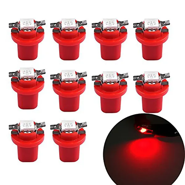 Voiture Jauge Cluster Compteur De Vitesse Ampoules Rouge T5 B8.5D 5050 1SMD Auto Led Tableau De Bord Dash Cluster Tableau De Bord LED Ampoules 12V