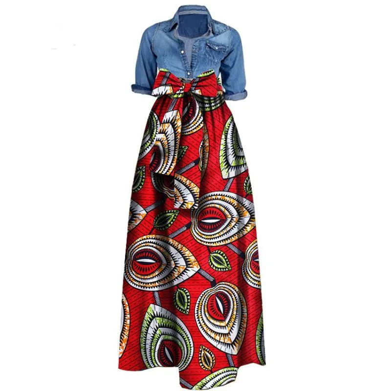 African Print Dresses for Women 2019 News Wax Fabric Skirts Traditioanal Dashiki Bazin Plus Size Party Fashion African Clothes