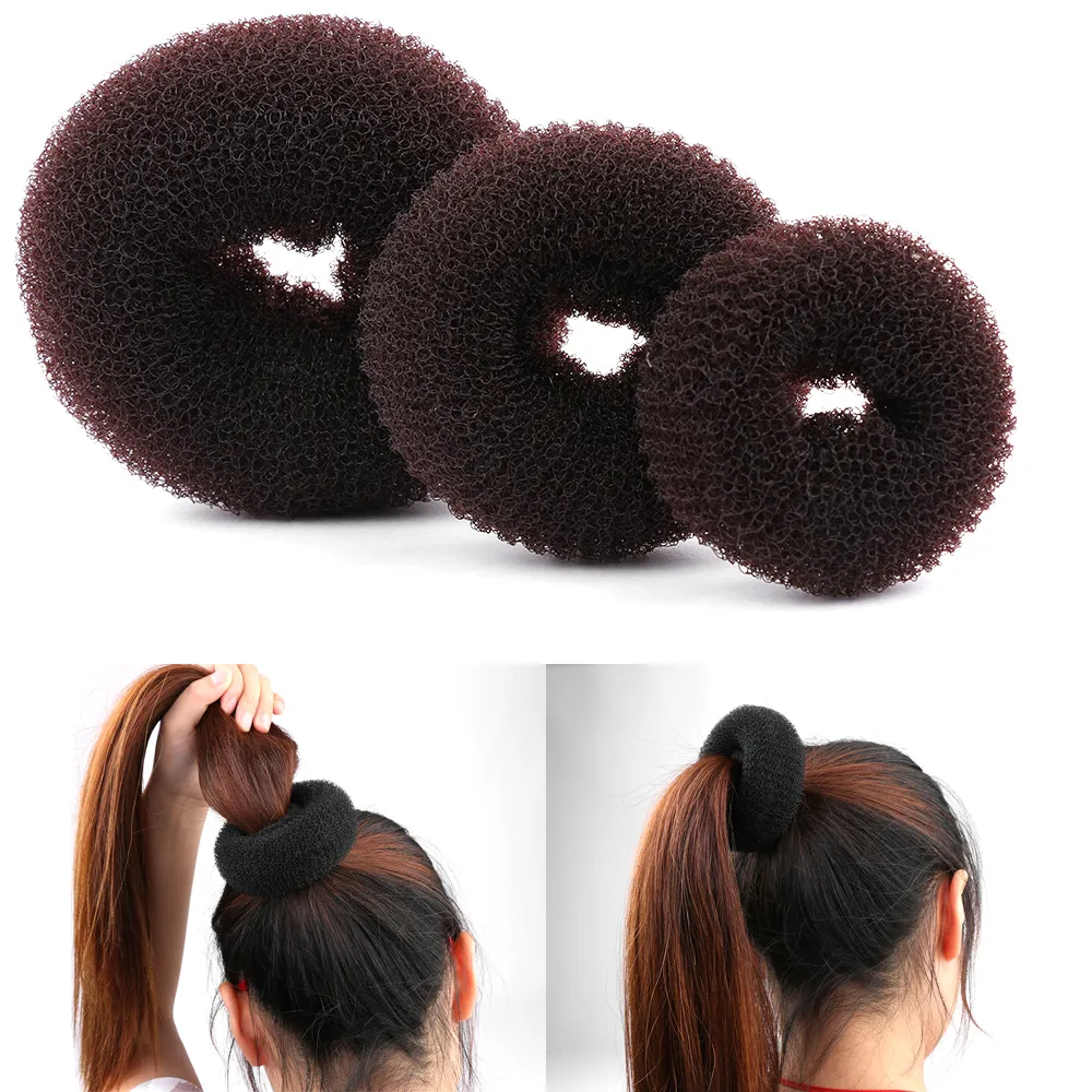 3 pçs / set S / m / l Mágica Shaper Cabelo Donut Ring Hair Bun Fabricante Francês Bun Hairwear Rabo De Cavalo Ferramenta de Estilo de Cabelo