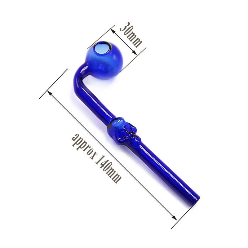 Y191スカルスモーキングパイプオイルバーナー約5.5インチ30mm ODボウルガラスハンドパイプフルカラー