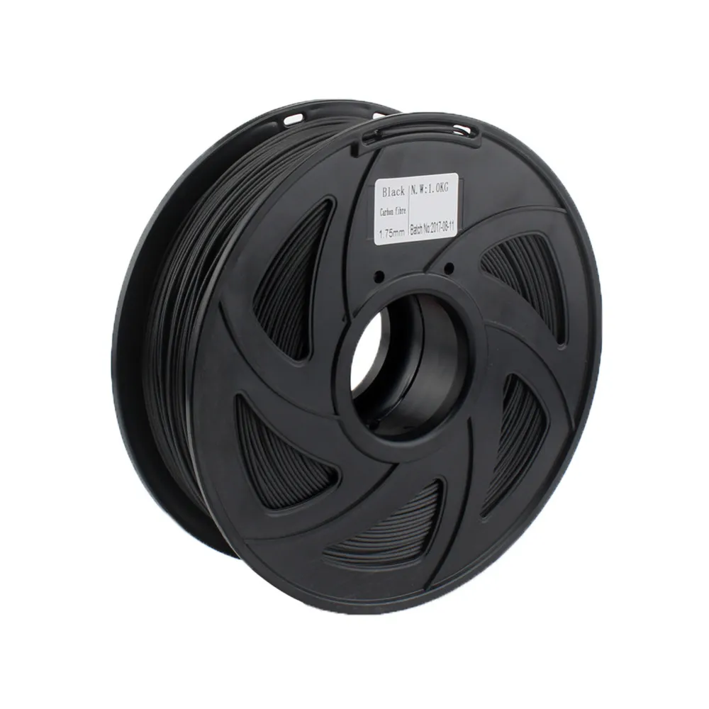 Freeshipping Filamento in fibra di carbonio di alta qualità per stampante 3D Bobina da 1,75 mm 1 kg Colore nero per Prusa i3 RagRap