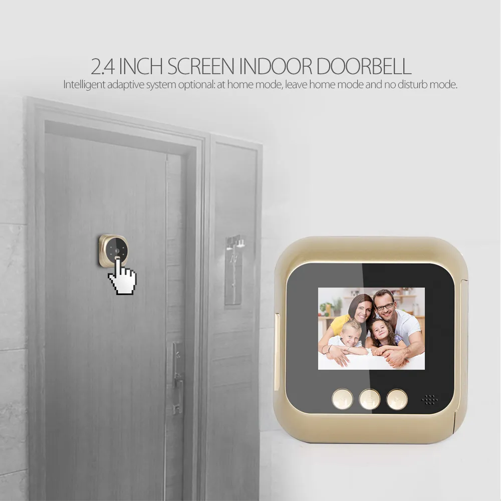 doorbell 2.4 inch Digital Door Doorbell LCD Color Screen 135 Degree Night Vision video peephole Viewer Doorbell Outdoor Door Bell