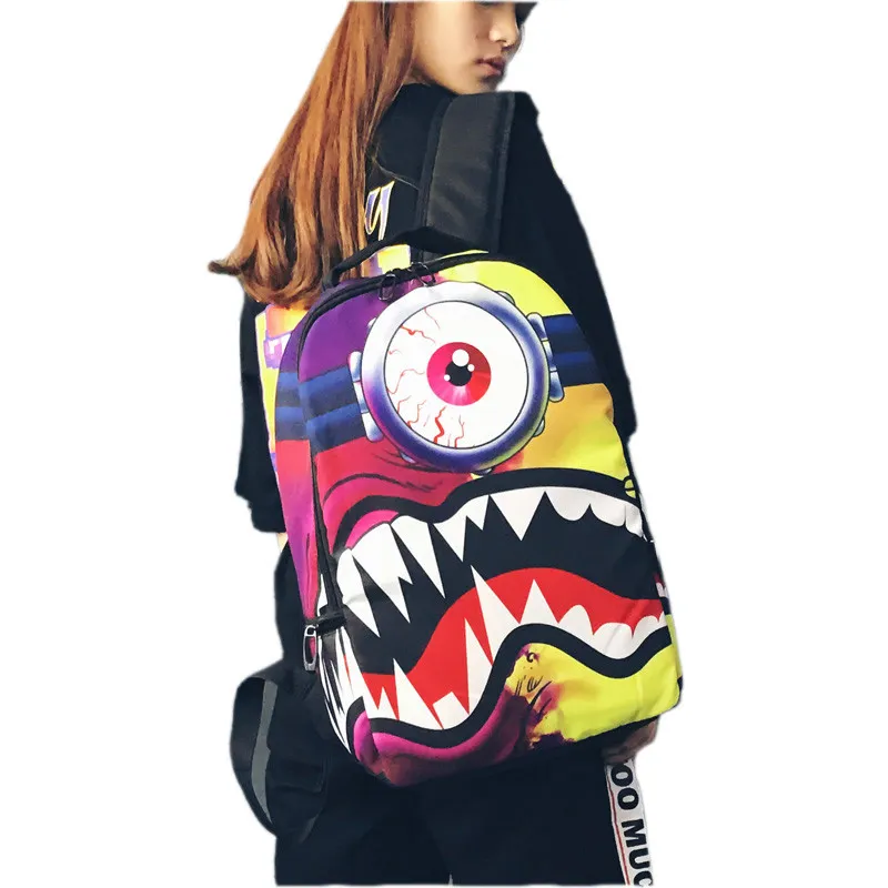 Modny plecak dla dzieci cartoon min trend w cosplayu hip-hopowa tkanina oxford chłopcy dziewczęta kreatywny plecak torba dla ucznia liceum