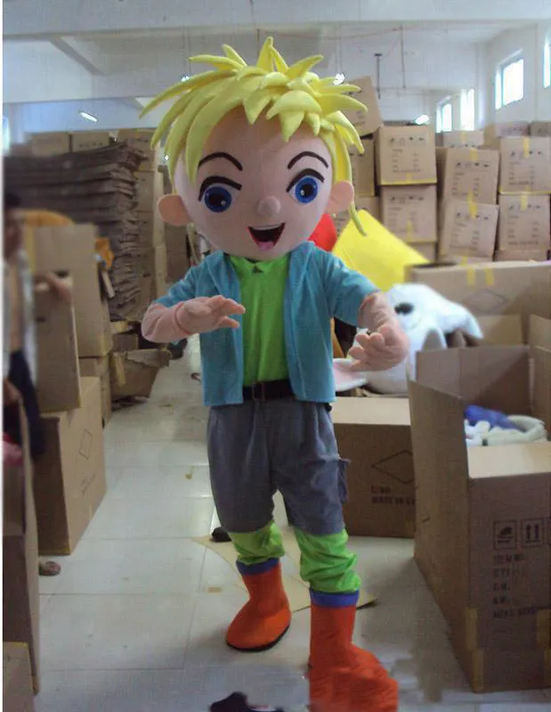 mascotte del costume del carattere adulto del costume della mascotte caldo della fabbrica 2019 come modo che freeshipping il ragazzo dei capelli gialli
