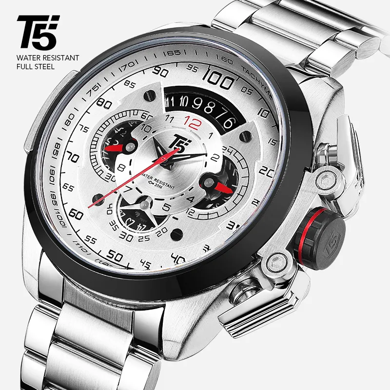 T5 Brand Luxury Black Gold Male Watch Military Quartz Sport Wrist