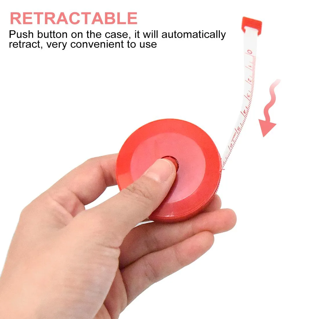 Wholesale Flexible Mini Push Button Self Adhesive Measuring Tape 150cm,  Round Ruler With Random Color From Ewin24, $1.93