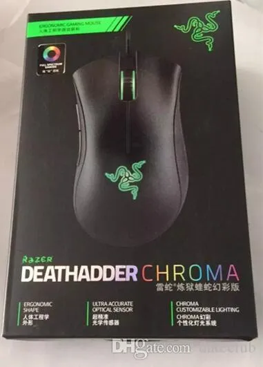 Razer Deathadder Chroma USB Kablolu Optik Bilgisayar Oyun Faresi 10000dpi Optik Sensör Fare Razer Fare Deathadder Oyun Fareleri