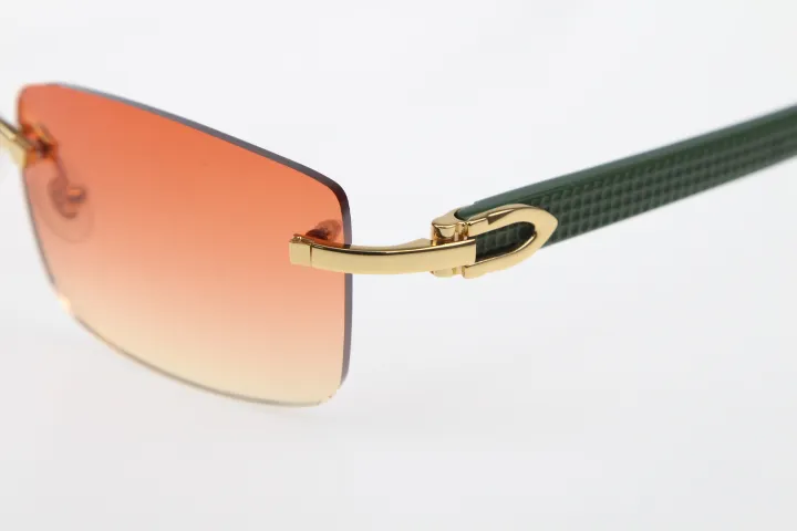 2019 Rimless New Style Glasses Green Aztec SunGlasses 3524012