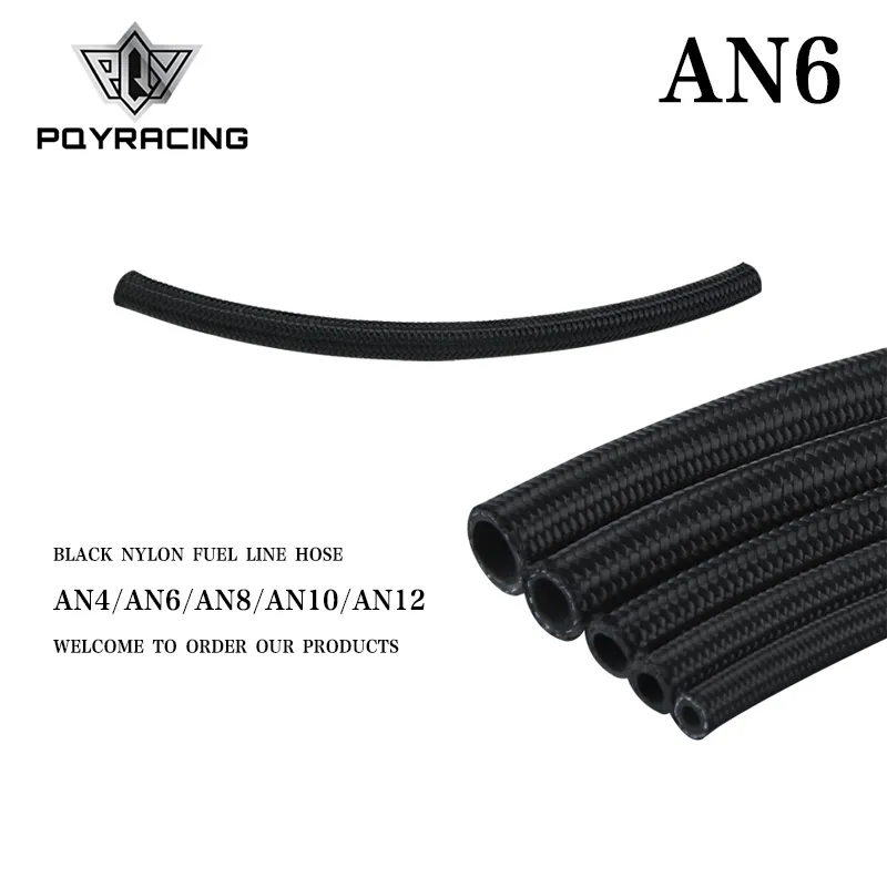 PQY - 6 AN Pro's Lite Tubo flessibile da corsa in nylon nero Linea olio combustibile 350 PSI 0,3 M PQY7312-1