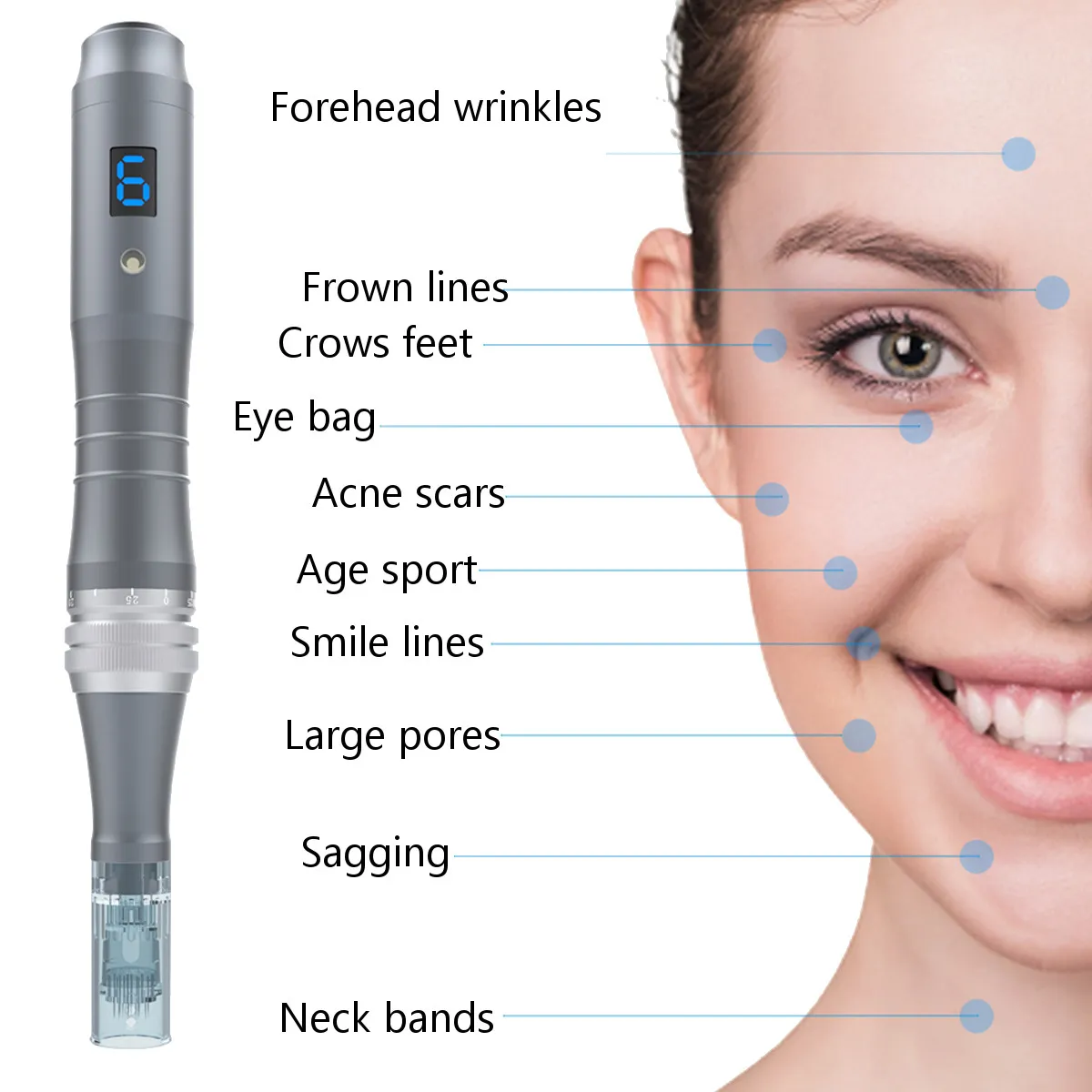 Auto Electric Wireless Derma Dr Pen M8-W med 25st 16pin Micro Nålpatron Professionell hudvård MTS Anti Acne Spot