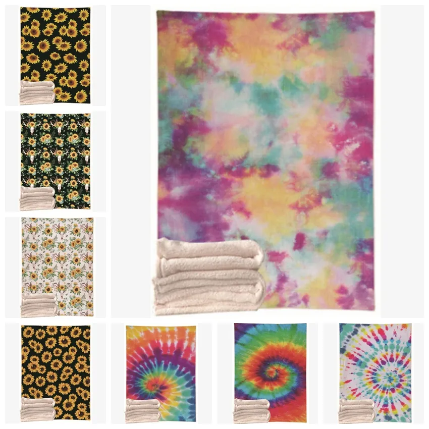 Manta de Bebé girassol lançar cobertor camadas duplas flanela cobertores Ar Condicionado Blanket Tie Dye Crianças Quilts 16 Designs DW4147