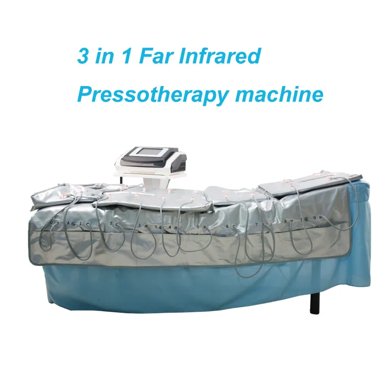 3 en 1 écran tactile pression d'air pressothérapie lumière infrarouge Sauna banket enveloppe gilet EMS électrique stimulation musculaire maison salon