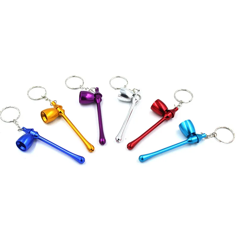Högkvalitativ metallrörsvamp Keychain Nyckelkedja bärbar lång mini-nyckelring