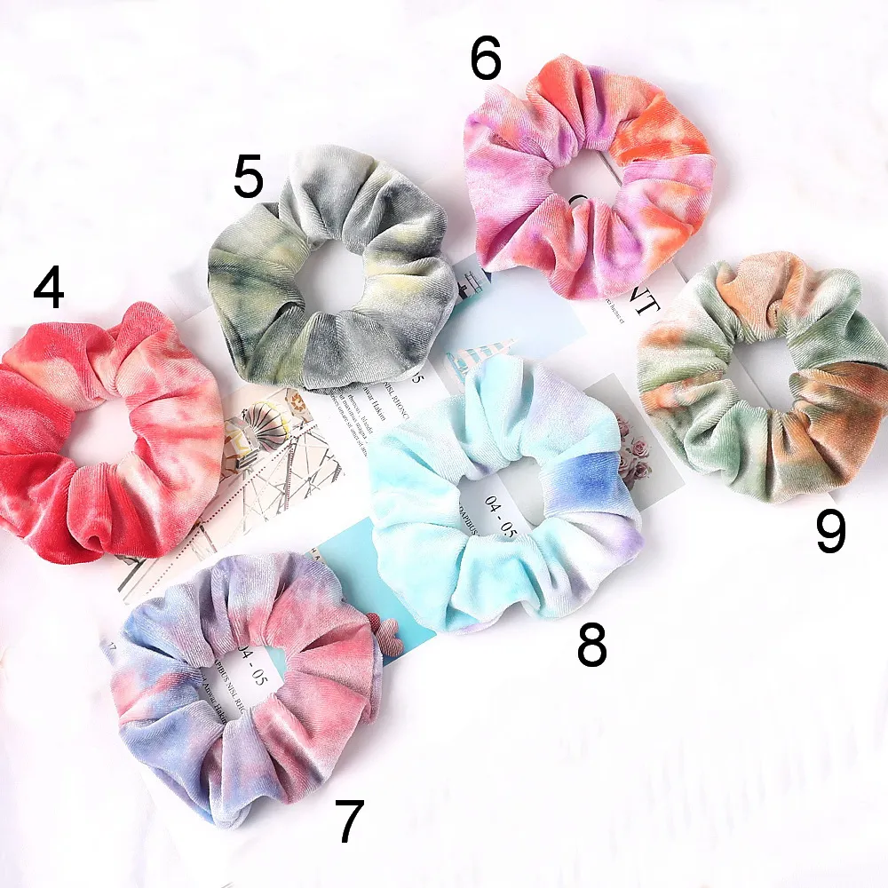 Scrunchie Stretch Pałąki Scrunchies Kobiety Elastyczne Głowy Zespoły Do Włosów Krawaty Dziewczyny Rainbow Velvet Ponytail Akcesoria do włosów 20 SZTUK 1014C