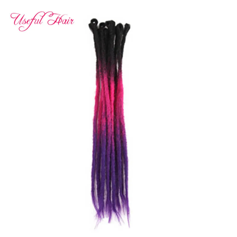 Hästsvans hår förlängning strängar virka syntetiska handgjorda dreadlocks virka hårförlängningar 52 färger flätande hår syntetiskt naturligt