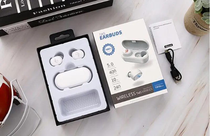 New brand tws bluetooth Headset TWS6 Wireless In Ear Mini Earphones Twins Earbuds 4D Stereo Headphones with bass sound mic wireless countrol