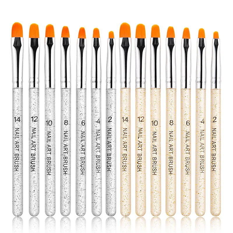 7pcs Professional Manicure Tools Gel UV escova Pen Art acrílico transparente prego Pintura Desenho jogo de escova Fabricante