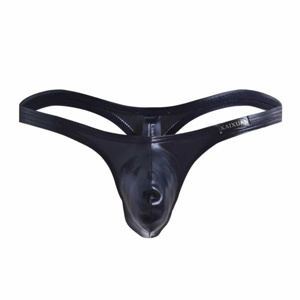Mens leather deals thongs underwear