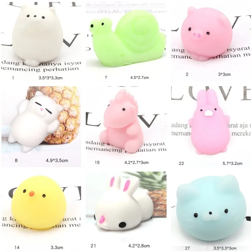 25 pcs Animal Mignon Mochi Squeeze Toy, Jouets TPR, Kawaii Squishy Jouets  Animaux, Squishy Kawaii Squishies Animaux Slow Rising Squeeze Animal Stress