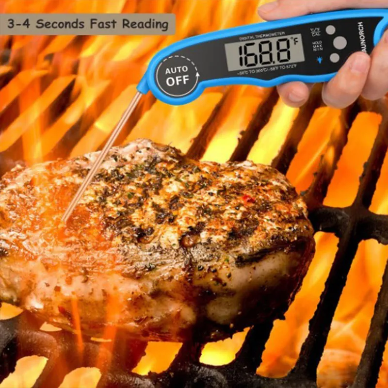 Digitale koken voedsel thermometer roestvrij staal voedsel cookine inklapbaar meetinstrument vlees huishoudelijke detector keuken grill DH0150