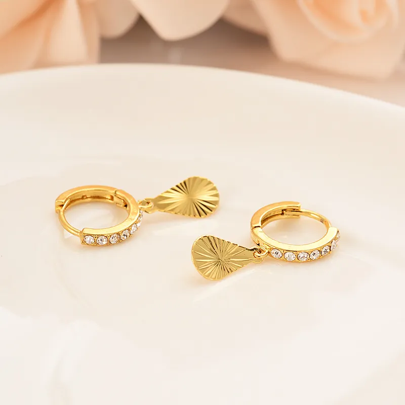22k Real Dubai Gold Plated Hoop| Dangling Earring | Small Gold Earrings for  Teen Girl
