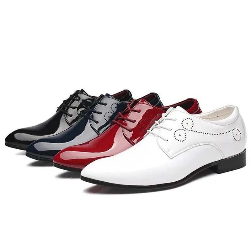 Plus Size 38-48 Design italiano Moda uomo Scarpe eleganti da lavoro in pelle verniciata Scarpe casual da uomo Scarpe da lavoro per feste Sapatos