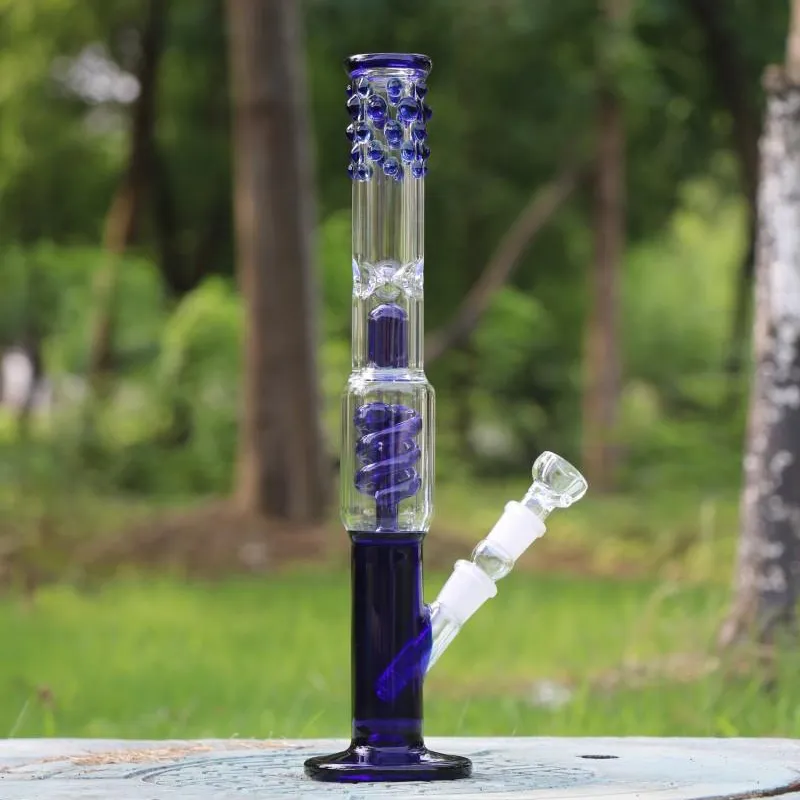 38 cm Downstwm-Kopf für Wasserpfeifen, 18,8-mm-Glasbongs, Spiralperkolatoren, Wasserpfeifen, Dab-Rigs, Wasserpfeifen mit zwei Funktionen