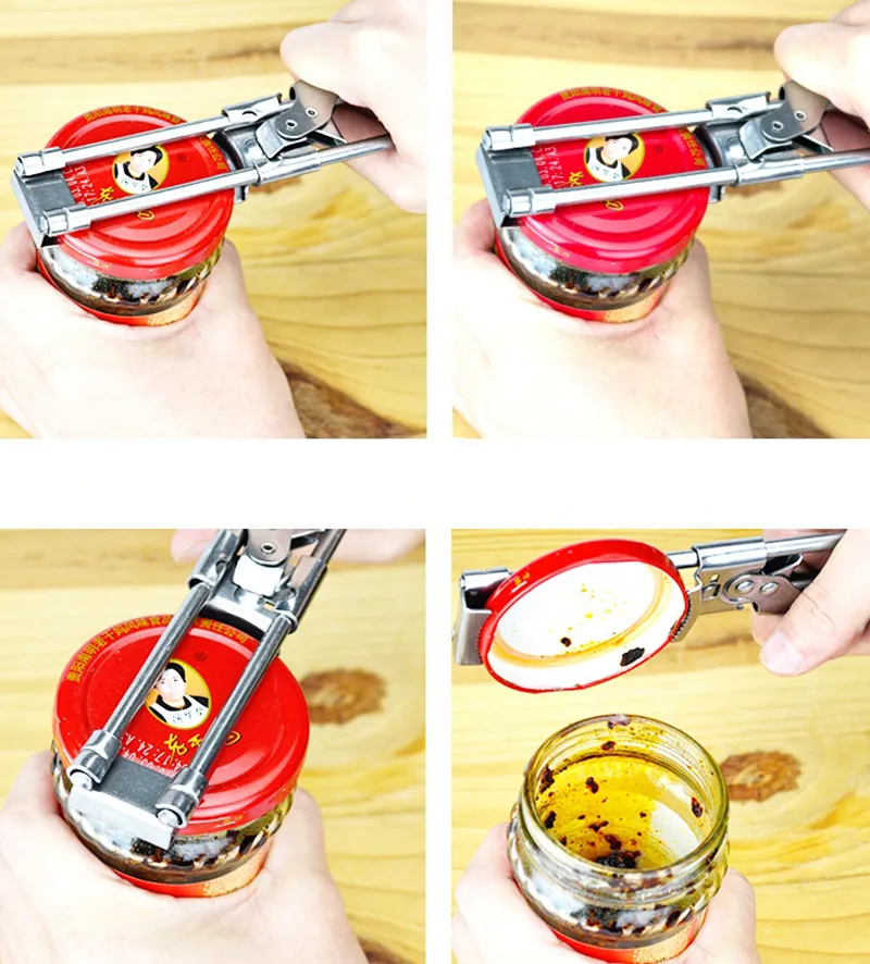 Adjustable Jar Bottle Openers Stainless Steel Can Opener Multifunction Kitchen Accessories Gadgets Kitchen Tools