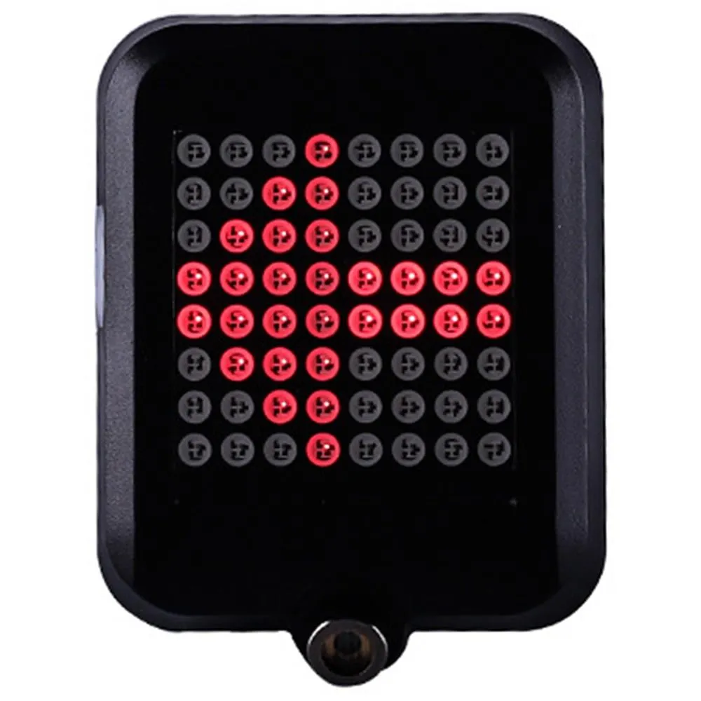 TX129 Fanale posteriore per bicicletta intelligente a 64 led 80 lumen Batteria 1200mAh Indicatore di direzione automatico Luce laser a infrarossi - Nero