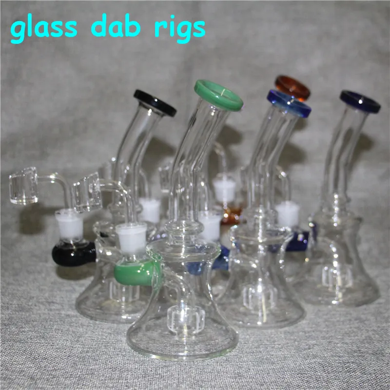 narghilè Glass Bong Dab Rig Water Pipes 7.4 "Alto quarzo Banger Perc Pink Bong Heady Mini Pipe Wax Oil Rigs Piccolo Bubbler